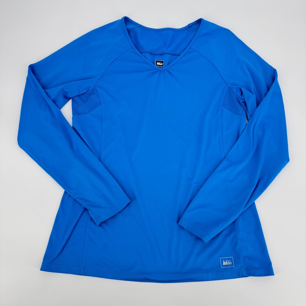 REI Women's Long‎ Sleeve Performance Shirt Blue Size M Medium Hiking Activewear